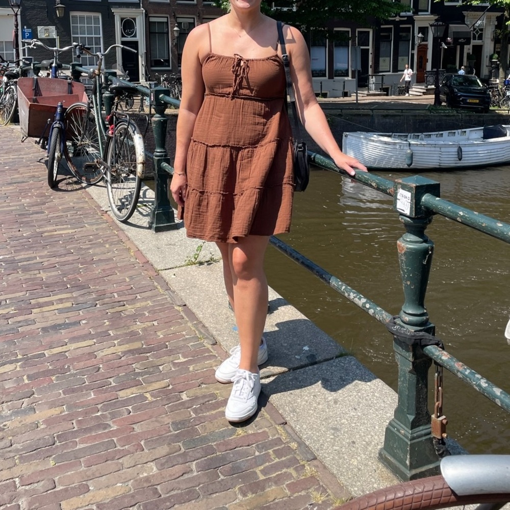 Brown tiered sundress